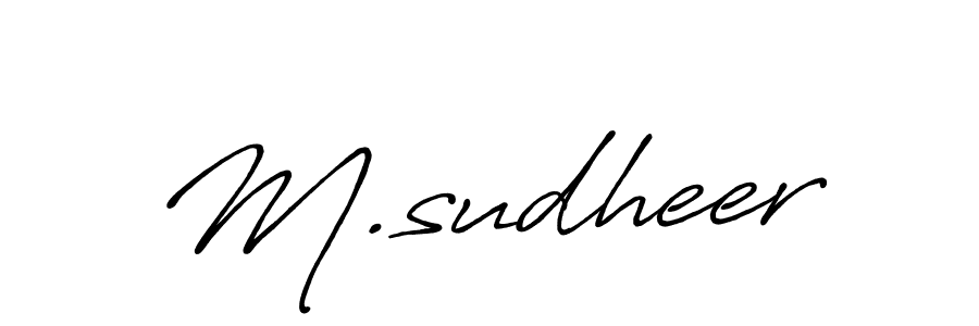 Use a signature maker to create a handwritten signature online. With this signature software, you can design (Antro_Vectra_Bolder) your own signature for name M.sudheer. M.sudheer signature style 7 images and pictures png