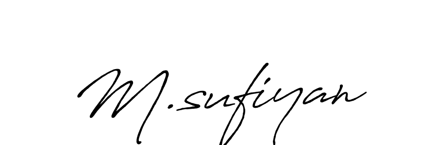 How to make M.sufiyan name signature. Use Antro_Vectra_Bolder style for creating short signs online. This is the latest handwritten sign. M.sufiyan signature style 7 images and pictures png