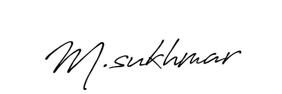 How to make M.sukhmar name signature. Use Antro_Vectra_Bolder style for creating short signs online. This is the latest handwritten sign. M.sukhmar signature style 7 images and pictures png