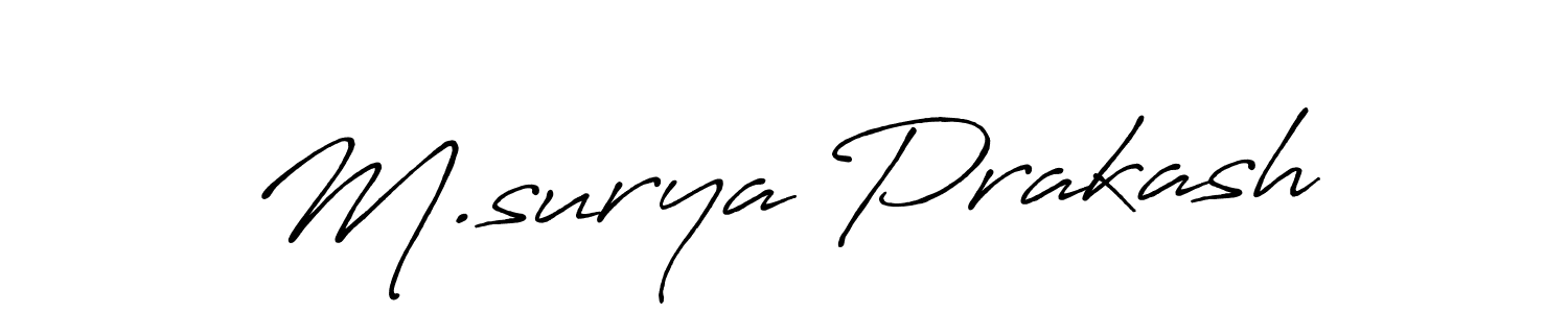 Also we have M.surya Prakash name is the best signature style. Create professional handwritten signature collection using Antro_Vectra_Bolder autograph style. M.surya Prakash signature style 7 images and pictures png