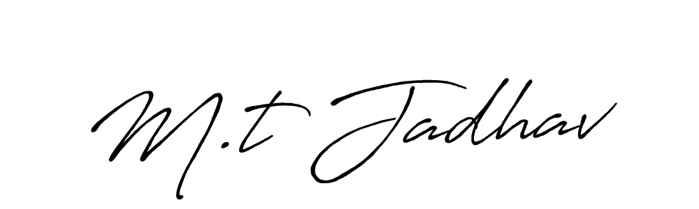 Create a beautiful signature design for name M.t Jadhav. With this signature (Antro_Vectra_Bolder) fonts, you can make a handwritten signature for free. M.t Jadhav signature style 7 images and pictures png