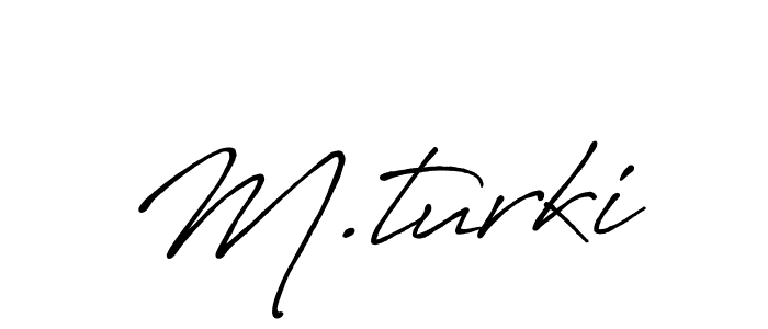 How to make M.turki name signature. Use Antro_Vectra_Bolder style for creating short signs online. This is the latest handwritten sign. M.turki signature style 7 images and pictures png