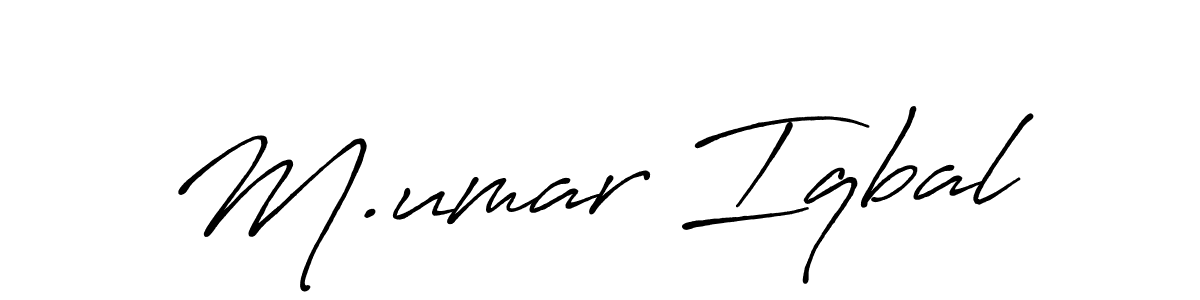 How to make M.umar Iqbal name signature. Use Antro_Vectra_Bolder style for creating short signs online. This is the latest handwritten sign. M.umar Iqbal signature style 7 images and pictures png