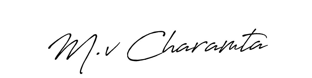 How to Draw M.v Charamta signature style? Antro_Vectra_Bolder is a latest design signature styles for name M.v Charamta. M.v Charamta signature style 7 images and pictures png