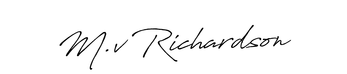 Check out images of Autograph of M.v Richardson name. Actor M.v Richardson Signature Style. Antro_Vectra_Bolder is a professional sign style online. M.v Richardson signature style 7 images and pictures png