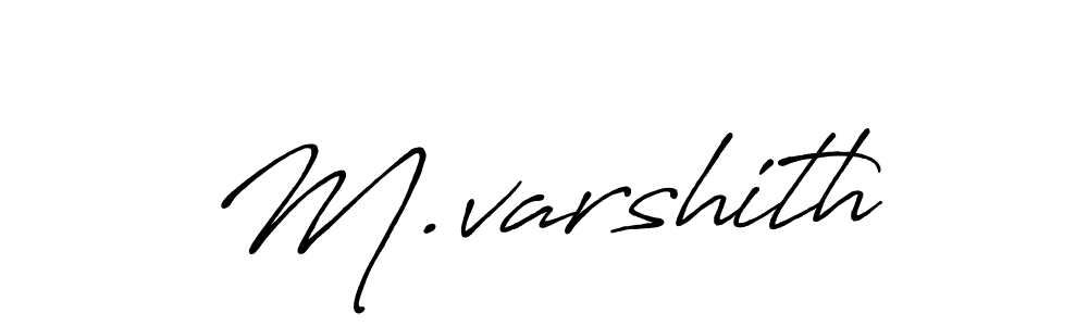 The best way (Antro_Vectra_Bolder) to make a short signature is to pick only two or three words in your name. The name M.varshith include a total of six letters. For converting this name. M.varshith signature style 7 images and pictures png