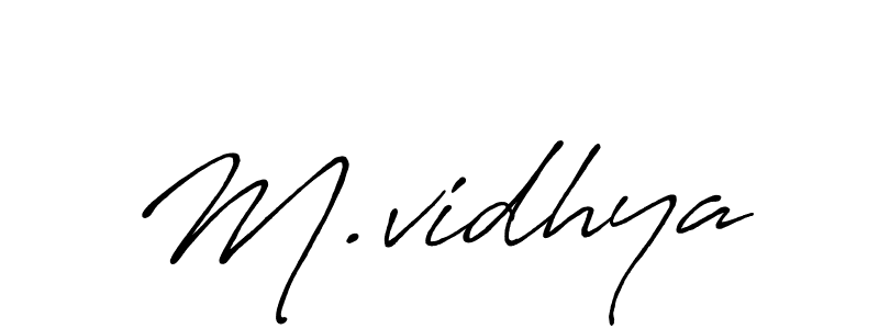 How to make M.vidhya name signature. Use Antro_Vectra_Bolder style for creating short signs online. This is the latest handwritten sign. M.vidhya signature style 7 images and pictures png