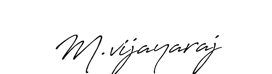 How to make M.vijayaraj name signature. Use Antro_Vectra_Bolder style for creating short signs online. This is the latest handwritten sign. M.vijayaraj signature style 7 images and pictures png