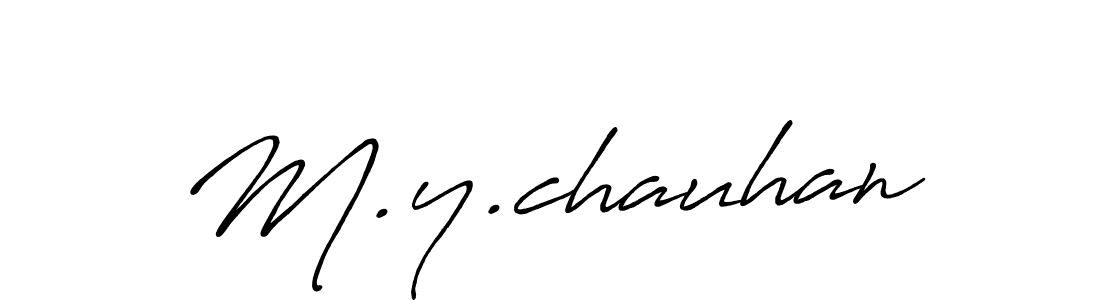 The best way (Antro_Vectra_Bolder) to make a short signature is to pick only two or three words in your name. The name M.y.chauhan include a total of six letters. For converting this name. M.y.chauhan signature style 7 images and pictures png