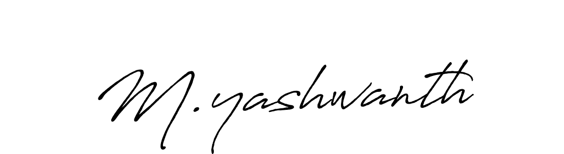 Use a signature maker to create a handwritten signature online. With this signature software, you can design (Antro_Vectra_Bolder) your own signature for name M.yashwanth. M.yashwanth signature style 7 images and pictures png