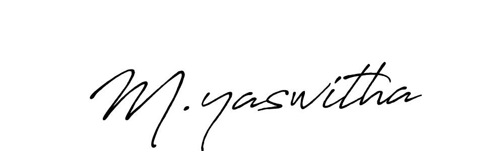 The best way (Antro_Vectra_Bolder) to make a short signature is to pick only two or three words in your name. The name M.yaswitha include a total of six letters. For converting this name. M.yaswitha signature style 7 images and pictures png