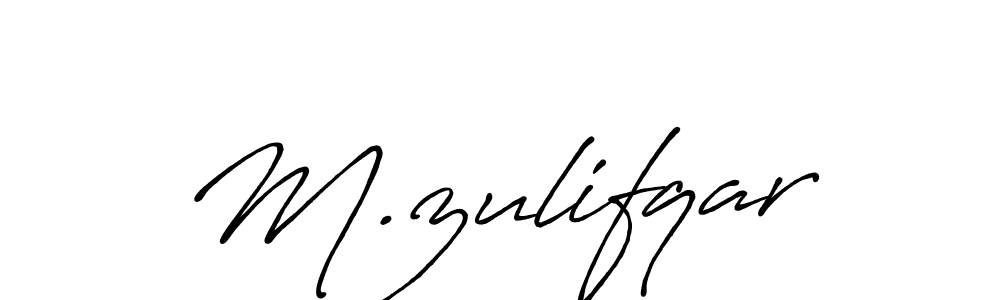 Create a beautiful signature design for name M.zulifqar. With this signature (Antro_Vectra_Bolder) fonts, you can make a handwritten signature for free. M.zulifqar signature style 7 images and pictures png