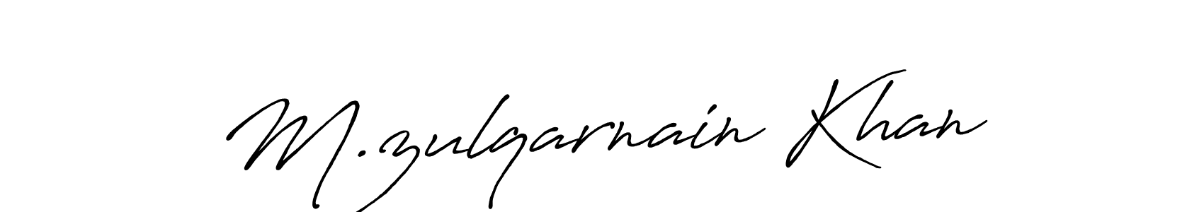 Create a beautiful signature design for name M.zulqarnain Khan. With this signature (Antro_Vectra_Bolder) fonts, you can make a handwritten signature for free. M.zulqarnain Khan signature style 7 images and pictures png
