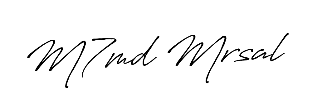 Also You can easily find your signature by using the search form. We will create M7md Mrsal name handwritten signature images for you free of cost using Antro_Vectra_Bolder sign style. M7md Mrsal signature style 7 images and pictures png