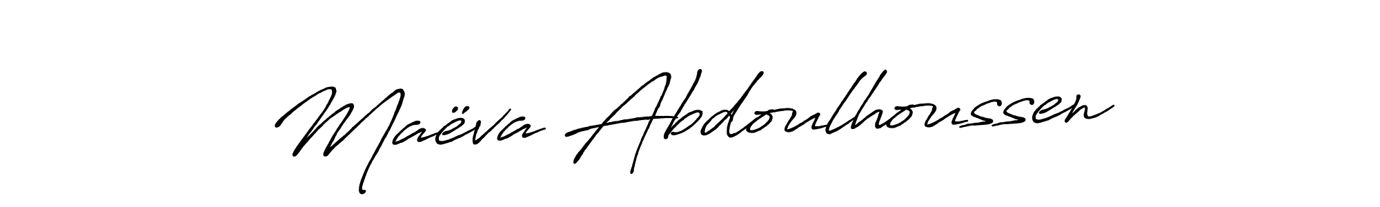 if you are searching for the best signature style for your name Maëva Abdoulhoussen. so please give up your signature search. here we have designed multiple signature styles  using Antro_Vectra_Bolder. Maëva Abdoulhoussen signature style 7 images and pictures png