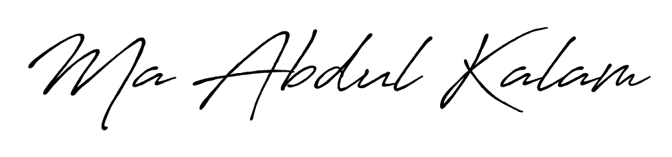 The Antro_Vectra_Bolder handwriting style adds charm and authenticity to name Ma Abdul Kalam. A wonderful choice for personal thank-you notes. Ma Abdul Kalam signature style 7 images and pictures png