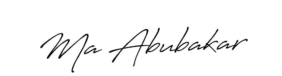 Make a beautiful signature design for name Ma Abubakar. With this signature (Antro_Vectra_Bolder) style, you can create a handwritten signature for free. Ma Abubakar signature style 7 images and pictures png