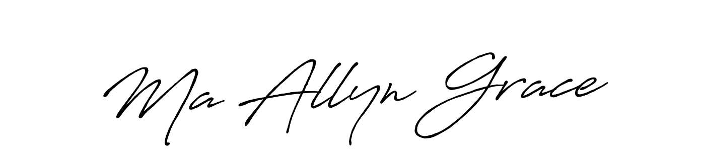 Similarly Antro_Vectra_Bolder is the best handwritten signature design. Signature creator online .You can use it as an online autograph creator for name Ma Allyn Grace. Ma Allyn Grace signature style 7 images and pictures png