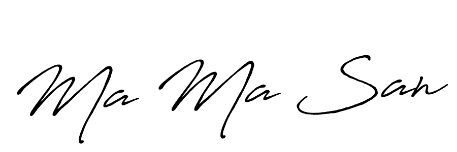 Also You can easily find your signature by using the search form. We will create Ma Ma San name handwritten signature images for you free of cost using Antro_Vectra_Bolder sign style. Ma Ma San signature style 7 images and pictures png