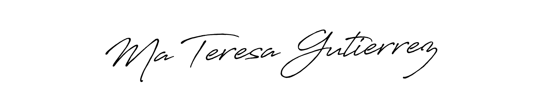 You should practise on your own different ways (Antro_Vectra_Bolder) to write your name (Ma Teresa Gutierrez) in signature. don't let someone else do it for you. Ma Teresa Gutierrez signature style 7 images and pictures png