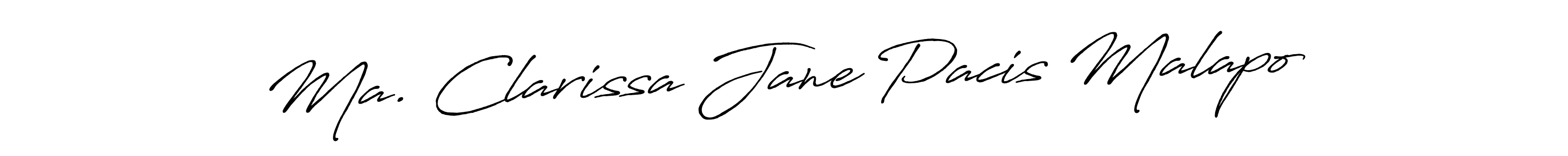 Design your own signature with our free online signature maker. With this signature software, you can create a handwritten (Antro_Vectra_Bolder) signature for name Ma. Clarissa Jane Pacis Malapo. Ma. Clarissa Jane Pacis Malapo signature style 7 images and pictures png