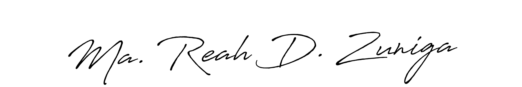 How to make Ma. Reah D. Zuniga name signature. Use Antro_Vectra_Bolder style for creating short signs online. This is the latest handwritten sign. Ma. Reah D. Zuniga signature style 7 images and pictures png
