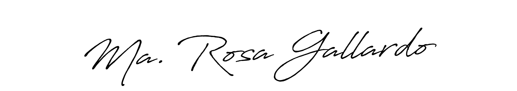 Design your own signature with our free online signature maker. With this signature software, you can create a handwritten (Antro_Vectra_Bolder) signature for name Ma. Rosa Gallardo. Ma. Rosa Gallardo signature style 7 images and pictures png