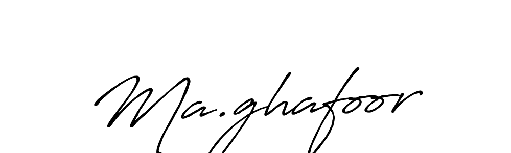 Create a beautiful signature design for name Ma.ghafoor. With this signature (Antro_Vectra_Bolder) fonts, you can make a handwritten signature for free. Ma.ghafoor signature style 7 images and pictures png