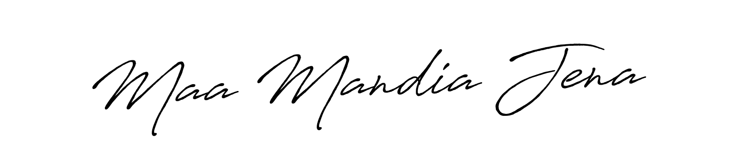 How to make Maa Mandia Jena name signature. Use Antro_Vectra_Bolder style for creating short signs online. This is the latest handwritten sign. Maa Mandia Jena signature style 7 images and pictures png