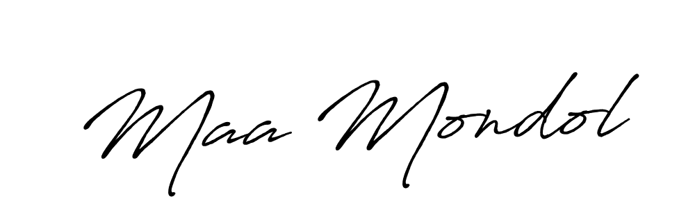 How to make Maa Mondol name signature. Use Antro_Vectra_Bolder style for creating short signs online. This is the latest handwritten sign. Maa Mondol signature style 7 images and pictures png