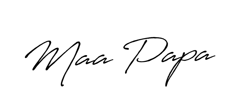 You should practise on your own different ways (Antro_Vectra_Bolder) to write your name (Maa Papa) in signature. don't let someone else do it for you. Maa Papa signature style 7 images and pictures png