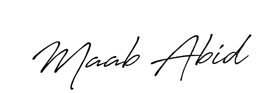 Use a signature maker to create a handwritten signature online. With this signature software, you can design (Antro_Vectra_Bolder) your own signature for name Maab Abid. Maab Abid signature style 7 images and pictures png