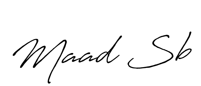 Create a beautiful signature design for name Maad Sb. With this signature (Antro_Vectra_Bolder) fonts, you can make a handwritten signature for free. Maad Sb signature style 7 images and pictures png