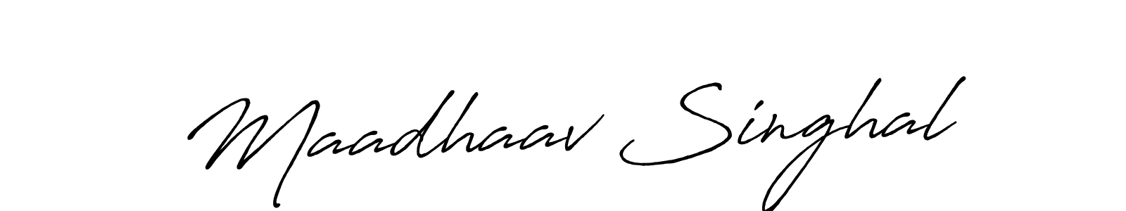 The best way (Antro_Vectra_Bolder) to make a short signature is to pick only two or three words in your name. The name Maadhaav Singhal include a total of six letters. For converting this name. Maadhaav Singhal signature style 7 images and pictures png