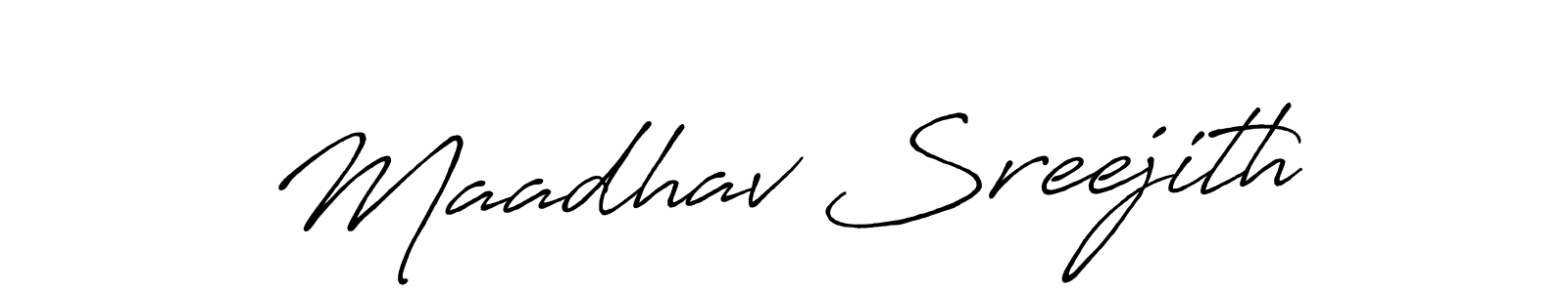 Use a signature maker to create a handwritten signature online. With this signature software, you can design (Antro_Vectra_Bolder) your own signature for name Maadhav Sreejith. Maadhav Sreejith signature style 7 images and pictures png