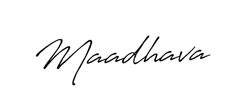 Use a signature maker to create a handwritten signature online. With this signature software, you can design (Antro_Vectra_Bolder) your own signature for name Maadhava. Maadhava signature style 7 images and pictures png
