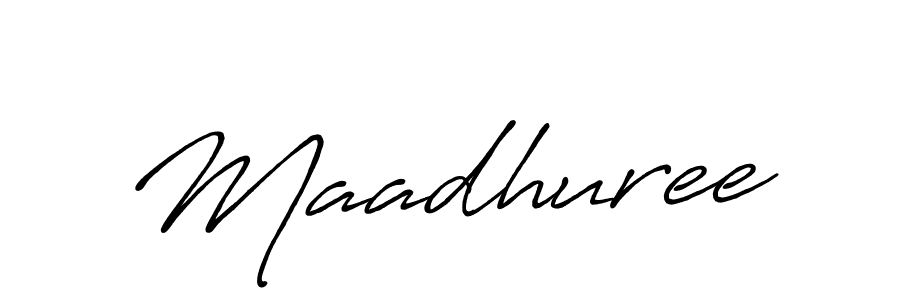 How to make Maadhuree name signature. Use Antro_Vectra_Bolder style for creating short signs online. This is the latest handwritten sign. Maadhuree signature style 7 images and pictures png