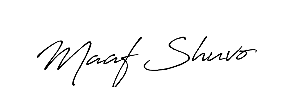 How to make Maaf Shuvo signature? Antro_Vectra_Bolder is a professional autograph style. Create handwritten signature for Maaf Shuvo name. Maaf Shuvo signature style 7 images and pictures png