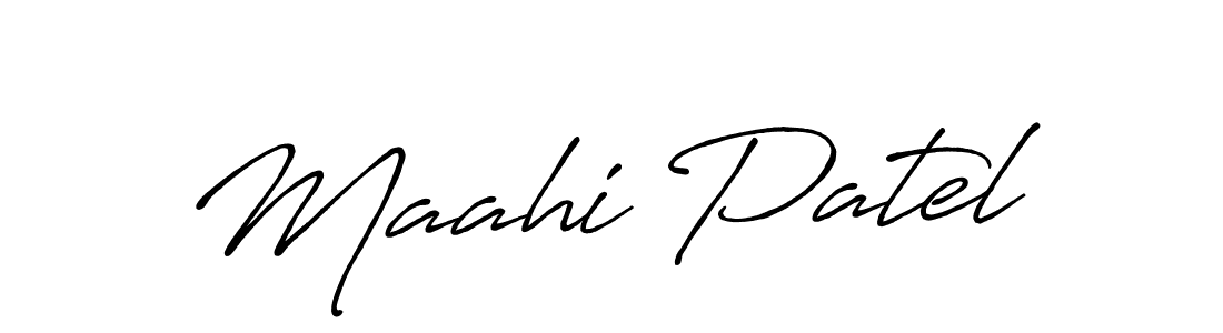 Similarly Antro_Vectra_Bolder is the best handwritten signature design. Signature creator online .You can use it as an online autograph creator for name Maahi Patel. Maahi Patel signature style 7 images and pictures png