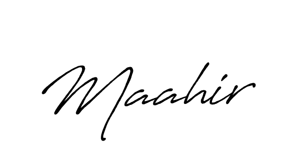Use a signature maker to create a handwritten signature online. With this signature software, you can design (Antro_Vectra_Bolder) your own signature for name Maahir. Maahir signature style 7 images and pictures png