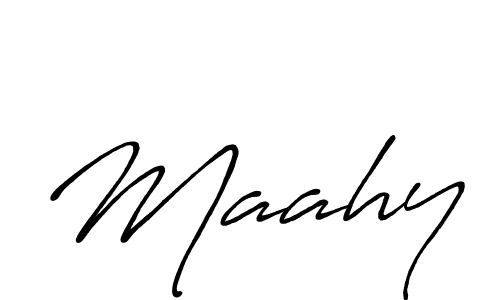 Use a signature maker to create a handwritten signature online. With this signature software, you can design (Antro_Vectra_Bolder) your own signature for name Maahy. Maahy signature style 7 images and pictures png