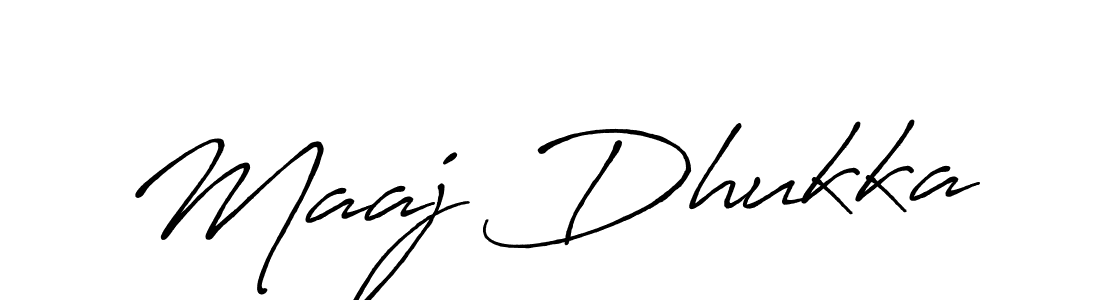 How to make Maaj Dhukka name signature. Use Antro_Vectra_Bolder style for creating short signs online. This is the latest handwritten sign. Maaj Dhukka signature style 7 images and pictures png