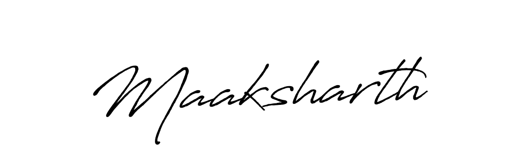 Create a beautiful signature design for name Maaksharth. With this signature (Antro_Vectra_Bolder) fonts, you can make a handwritten signature for free. Maaksharth signature style 7 images and pictures png