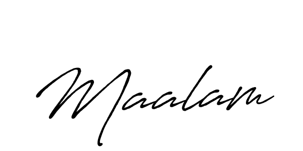 Use a signature maker to create a handwritten signature online. With this signature software, you can design (Antro_Vectra_Bolder) your own signature for name Maalam. Maalam signature style 7 images and pictures png