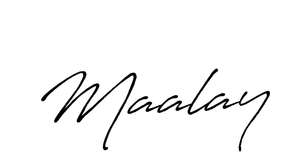 Create a beautiful signature design for name Maalay. With this signature (Antro_Vectra_Bolder) fonts, you can make a handwritten signature for free. Maalay signature style 7 images and pictures png