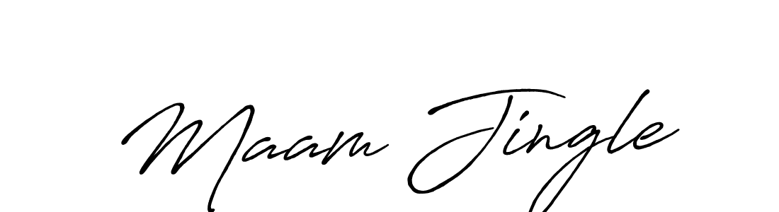 How to make Maam Jingle signature? Antro_Vectra_Bolder is a professional autograph style. Create handwritten signature for Maam Jingle name. Maam Jingle signature style 7 images and pictures png