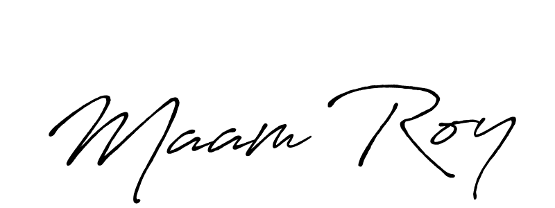 Create a beautiful signature design for name Maam Roy. With this signature (Antro_Vectra_Bolder) fonts, you can make a handwritten signature for free. Maam Roy signature style 7 images and pictures png