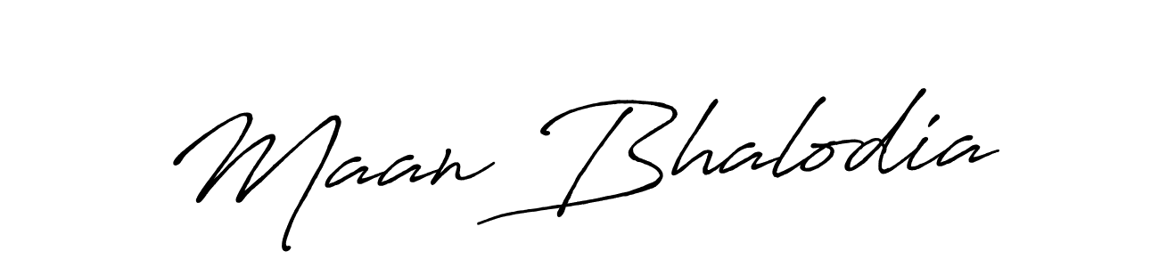How to make Maan Bhalodia name signature. Use Antro_Vectra_Bolder style for creating short signs online. This is the latest handwritten sign. Maan Bhalodia signature style 7 images and pictures png