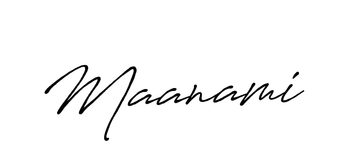 Make a beautiful signature design for name Maanami. With this signature (Antro_Vectra_Bolder) style, you can create a handwritten signature for free. Maanami signature style 7 images and pictures png