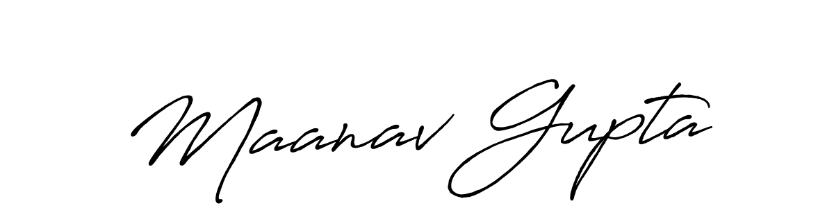 Make a beautiful signature design for name Maanav Gupta. With this signature (Antro_Vectra_Bolder) style, you can create a handwritten signature for free. Maanav Gupta signature style 7 images and pictures png